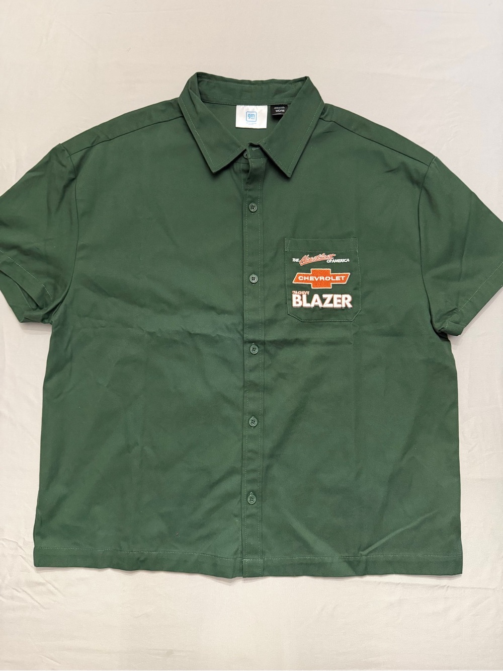 1969 Chevy Blazer Debut Men's T-Shirt GM Official Boxy Fit Moss Green